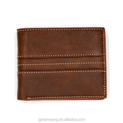 China RFID SENWANG China Manufacturer Wholesale Genuine Leather Man Wallet Brand for sale