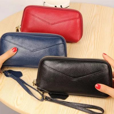 China Waterproof Fashion RFID Blocking Large Capacity Phone Girl Purse Genuine Leather Long Wallets for sale