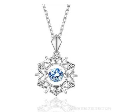 China High Quality Hot Selling Heart Of The Ocean Platinum Necklace For Women Daily Platinum Niche Design Gift New 2021 Luxury Light for sale