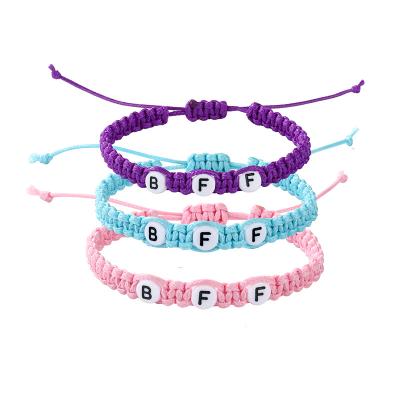 China High Quality Bead Bracelet Set BFF Best Friend Crystal Beaded Bracelets Korea Jewelry Bracelets Adjustable Weave Cover Wire for sale