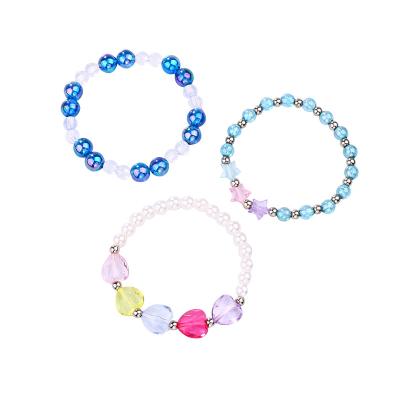 China High Quality Top Fashion Shiny Crystal Glass Quartz Heart Star Rank Charm Beads Bracelet Bangle For Girls for sale