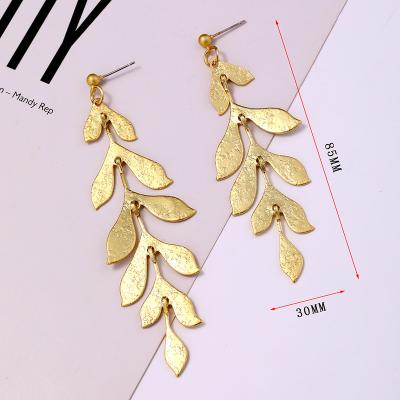 China Fashion High Quality Hot Sale Drop Iron Women's Matte Gold Earring Designs Geometric Heart Shaped Jewelry for sale