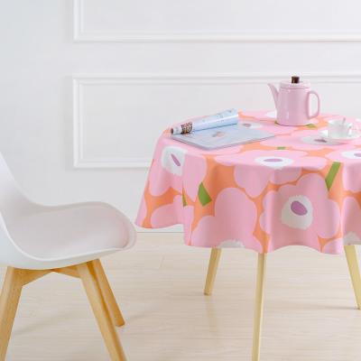 China Large Flower Waterproof 100% Polyester Printed Tablecloth Table Skirt for sale