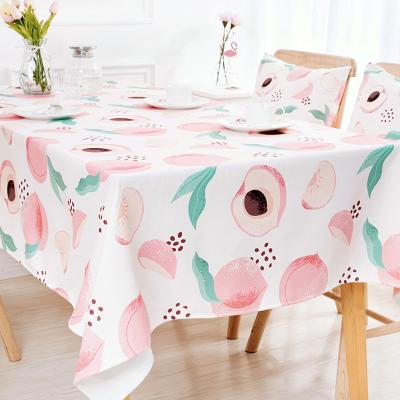 China Farmhouse Country Pattern Fishing Rectangular Coffee Table Cloth Pink Square Waterproof Canvas Cover Table Cloth for sale