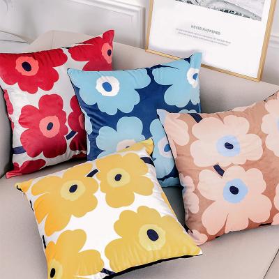 China Big Flower Waterproof Soft Plush Polyester Cushion Cover Tile Cove for sale