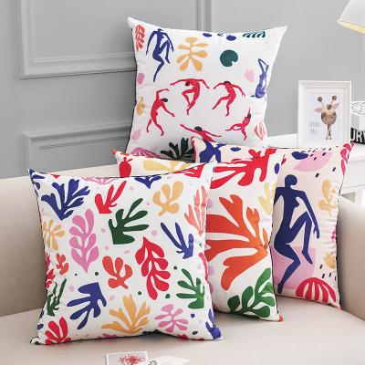 China Plush Polyester Cushion Cover Waterproof Soft Abstract Painting Cove for sale