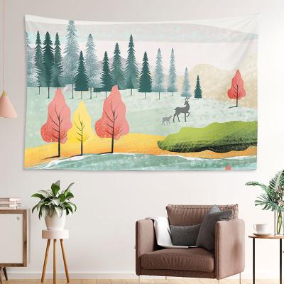 China Simple canvas poster table bedside layout transformation room dormitory wallpaper wind cloth background hanging decorative clot for sale