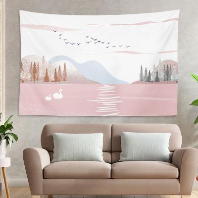 China Simple Art Tapestry Wall Hanging Beach Towel Picnic Blanket Yoga Mat Family Dorm Hippie Bohemian Decoration for sale