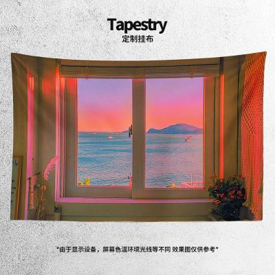 China Bedroom Simple Bedside Cloth Background Window Autumn Cloth Dormitory Decoration Wall Cloth Tapestry Hanging Rental Customization for sale