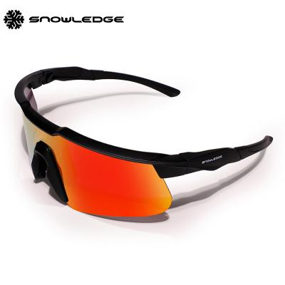 China Full& custom brand Snowledge 501 glass exchange half frame / logo fast sport sunglasses polarized UV protection wholesale sports sunglasses cycling bicycle glasses for sale