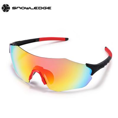 China Snowledge Design Frameless/Quick Exchange New Lens Sports Cycling Sunglasses Custom Logo UV400 Polarized Bicycle Sunglasses Sports Eyewear for sale