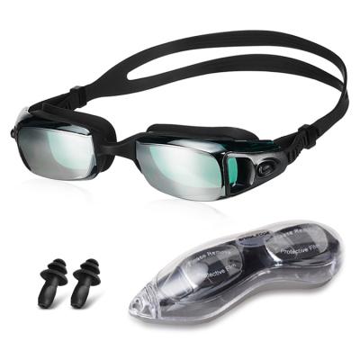 China Swim Swimming Adult Goggles With Ear Plugs Best Plain Waterproof Swimming Goggles for sale