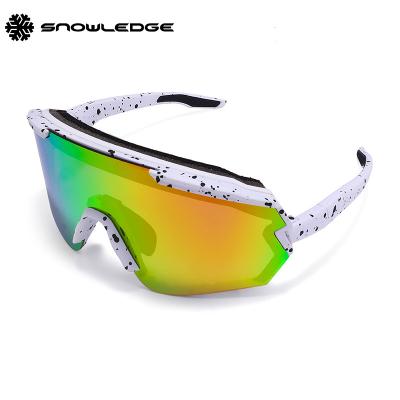 China Fast Exchange Lens Snowledge 500B Cycling Goggles Sunglasses Set OEM Custom Logo Polarized 100% UV Protection Road Bike Sports Sunglasses for sale