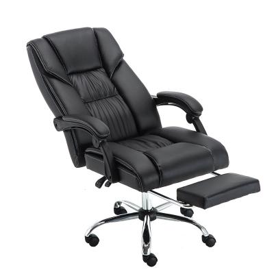 China Wholesale (Height)Adjustable Black 360 Degree Swivel Boss Chair PU Leather Office Chair for sale