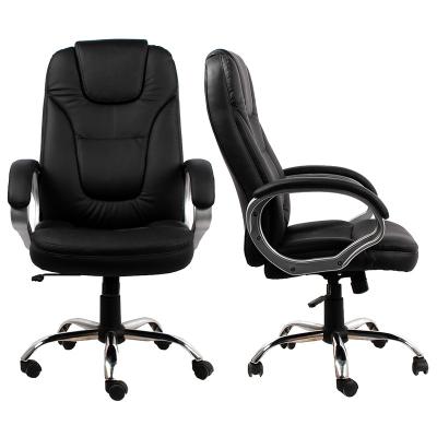 China Ergonomic (Height) Contemporary Style Swivel Adjustable High Quality Black Executive Leather Office Chair for sale