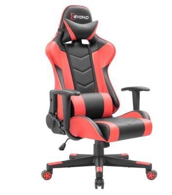 China (Height) Adjustable Gaming Chair Racing Style High-Back Adjustable Height PC Computer Chair with Massage Headrest and Lumbar Support for sale