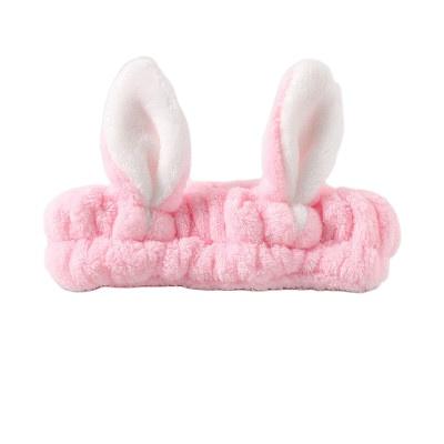 China Fashionable Cute Fluffy Warm Girls Faux Rabbit Fur Elastic Headband Women Make Up Winter Hair Accessories 2021 Face Wash Band for sale