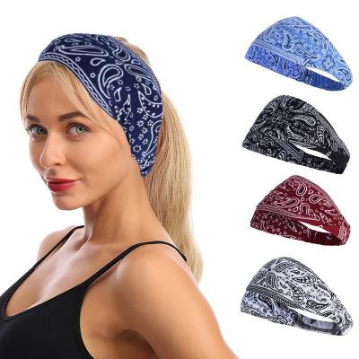 China New style cashew bouquet headband popular creative Bohemian ladies wash face elastic sports headband for sale