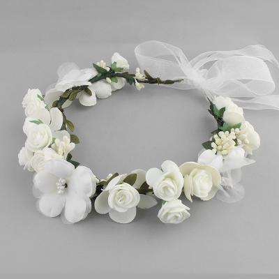 China European and American popular fashion fabric garland headdress lace flower headband beach headband for sale