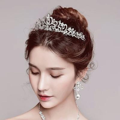 China Popular Female Three-dimensional Crown Headdress Crown Rhinestone Rhinestone Birthday Party Gift High-end Baroque for sale