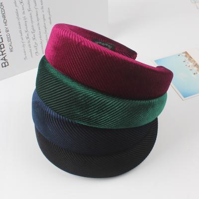 China European and American hot style sponge solid color headband ladies popular pumping wide brim headband for sale