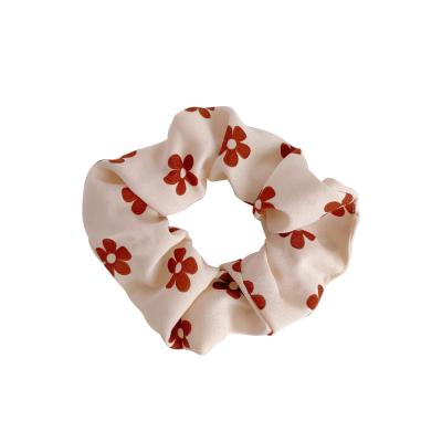 China 2021 Simple High Elastic New Arrival Flower Chiffon Scrunchies For Girl for sale