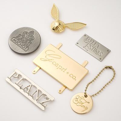 China Handbags Metal Logo Plate Hanging Name Tag Gold  High Level for sale