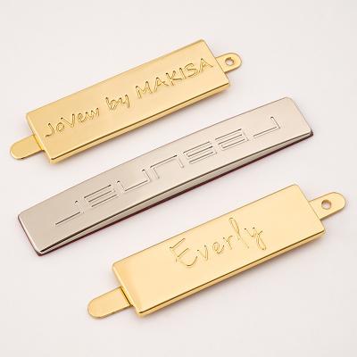 China Kangsheng Custom Metal Logo Hardware Nickel Metal Engrave Logo Plate for Handbags for sale