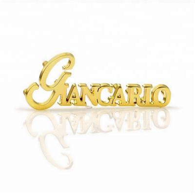 China Gold Metal Letter Name Plate Small Metal Letters Logo for Fashion Custom Handbag à venda