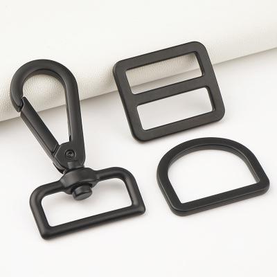 Cina DIY Accessories 1 Inch Black D Rings Hardware 25mm Adjuster Glide Buckle for Handbags in vendita