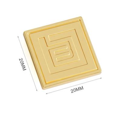 China Custom Embossed Square Gold Metal Logo for Bags Durable Zinc Alloy Design Metal Plate for sale