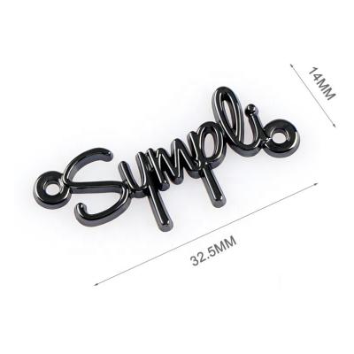 China Customize Your Accessories with Metal Logo Gunmetal Sewing Letters Clothing Label Tag for sale