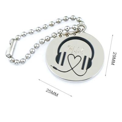 China Style Round Metal Tag with Ball Chain Eco-friendly Custom Hanging Metal Logo for sale