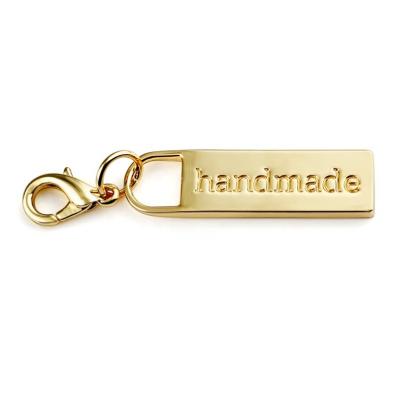 China Nickel-Free Metal Zipper Puller for Clothing Handmade Golden Zip Pull For Handbags for sale