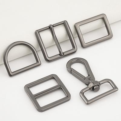 China Adjustable Slide Buckle Bag Snap Hook for Handbags 25mm D Ring Buckle Gunmetal Pin Buckle 1 for sale