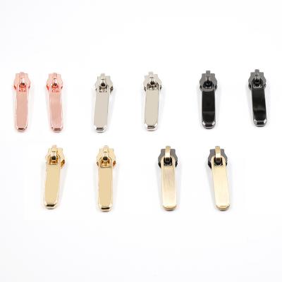 China Metal Custom Logo Zipper Puller Tags Fashionable Handbag Hardware 5 Metal Zip Sliders for sale