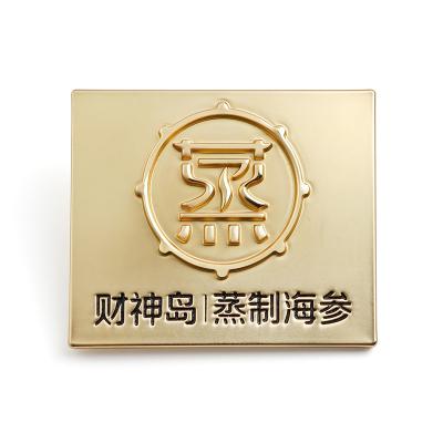 Cina Custom Order Accepted Zinc Alloy Gold Plated Metal Label with Fixed Back Screws in vendita