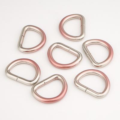 China Bag Accessories Manufacturers Pink Silver Gradient Color D-Rings for Handbag Strap for sale