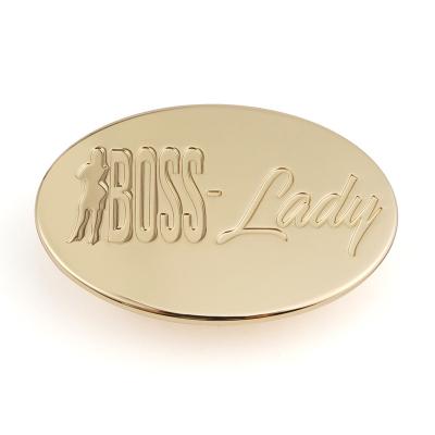 Chine Gold Oval Metal Logo Custom Engraved Label for Handbag Decoration User-Friendly Style à vendre