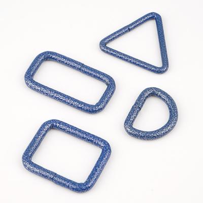 China Color Square Metal Buckle Painting D Ring Triangle Buckle Kit For Bag Strap Connectors for sale