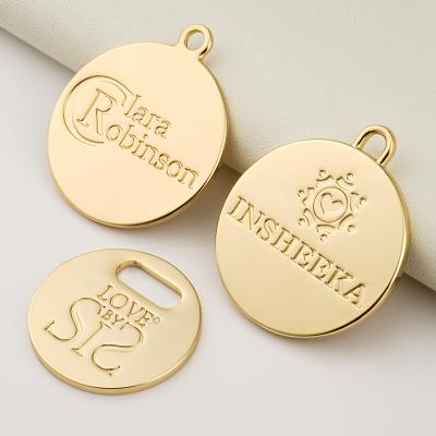 China Custom Size Engraved Pendant Round Metal Tag for Personalized Handbag Decoration for sale