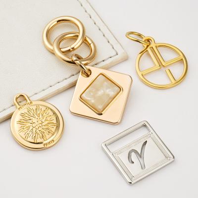 China Die Casting Process Garment Bag Keyring Metal Label For Diy Accessories Jewellery for sale