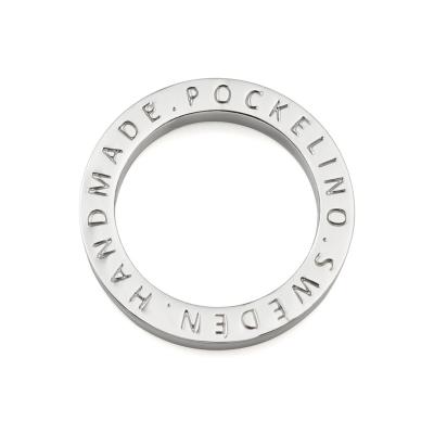 China Handbag Accessories 22mm Silver Plated Metal O-Ring with Custom Engraved Design for sale