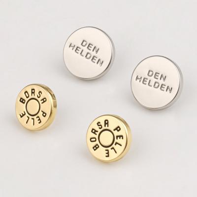 Κίνα Metal Rivet Tags For Leather Accessories Custom Engraved Logo Circle Shape Rivet Label προς πώληση