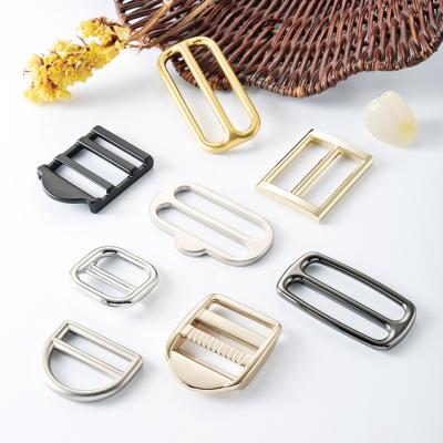 China Customized Size Black Metal Bag Buckle Adjuster for Adjustable Bag Strap Hardware for sale