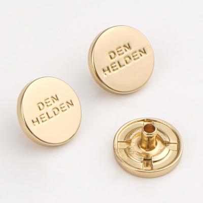 China Small Circle Hat Metal Tag Customized Logo Purse Hardware Round Metal Rivet for Shoes en venta