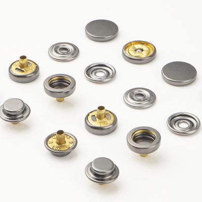 China Round 12.5mm Metal Snap Button 503 Gunmetal Flat Brass Fastener Button Snap for Jack Coat zu verkaufen