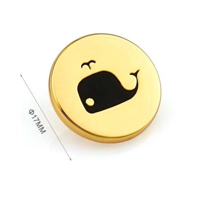 Κίνα Customized Round Metal Tag for Garment Engraved Logo Light Gold Name Fixation Rivet προς πώληση