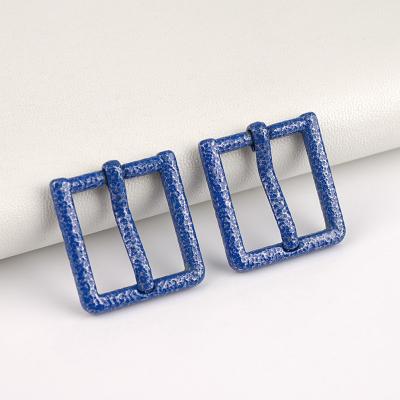 China Adjustable Rectangle Fashion Pin Buckle for DIY Leather Craft and Handbags Blue 16mm for sale