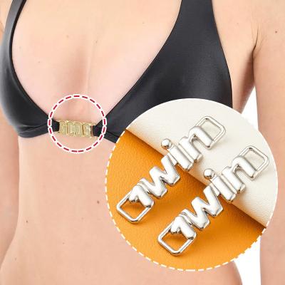 China Customized Color Swimwear Letters Metal Tag for Bikini Connectors Sewing Label Plate for sale